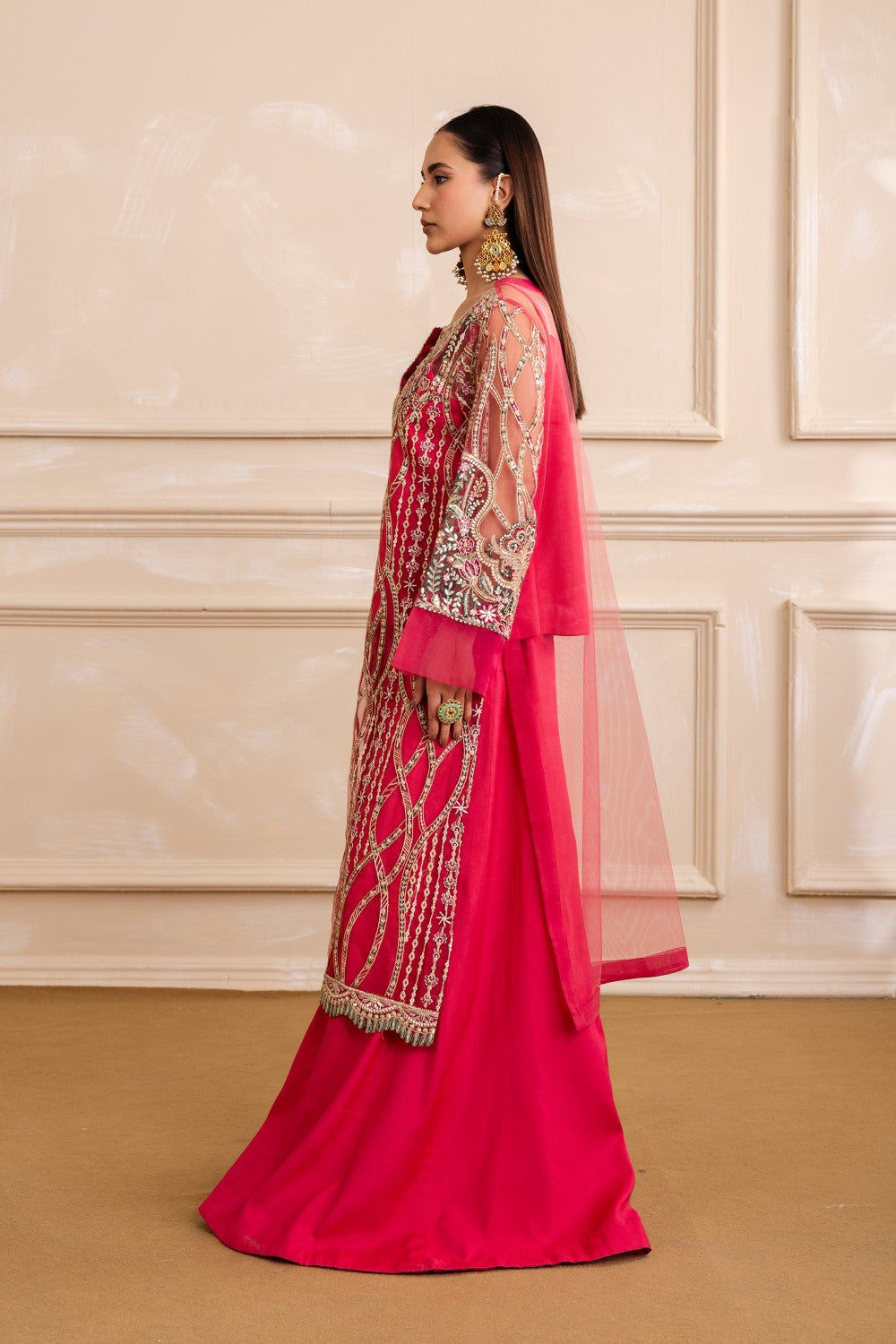 Maryum N Maria | Zaira Pret | STARLA M Carrot Pink Net