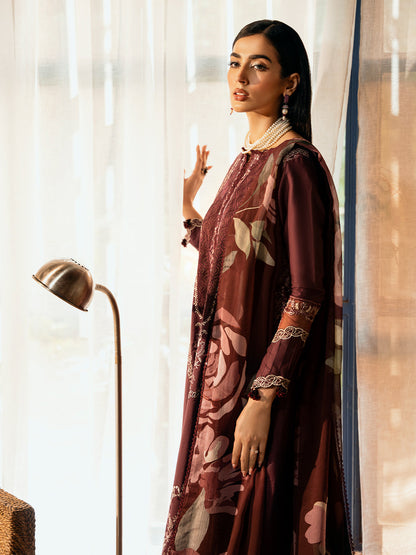Izel | Dastak Luxury Lawn | TABEER XL Dark Plum Lawn