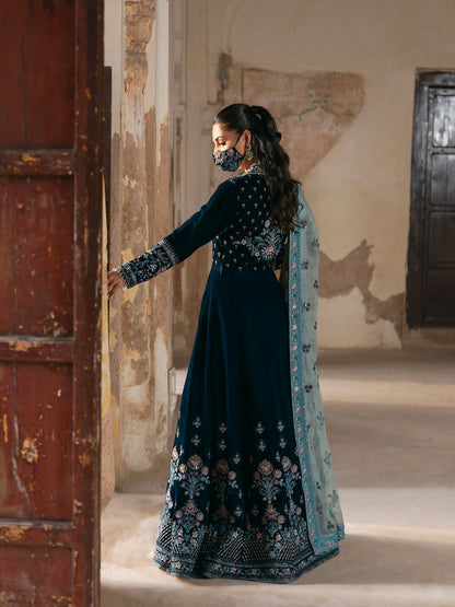 Flossie | Siara Velvet Formals | V-101 S Teal Blue Velvet