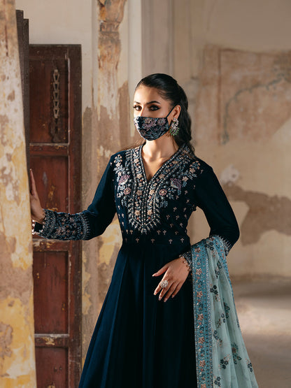 Flossie | Siara Velvet Formals | V-101 XL Teal Blue Velvet