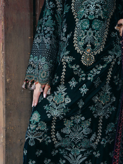 Flossie | Siara Velvet Formals | V-102 - A L Bottle Green Velvet