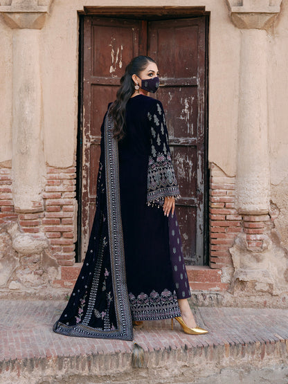 Flossie | Siara Velvet Formals | V-104 - A S Dark Blue Velvet