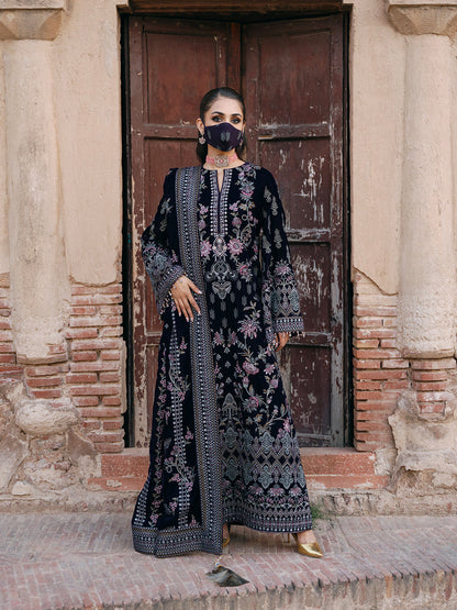 Flossie | Siara Velvet Formals | V-104 - A XS Dark Blue Velvet