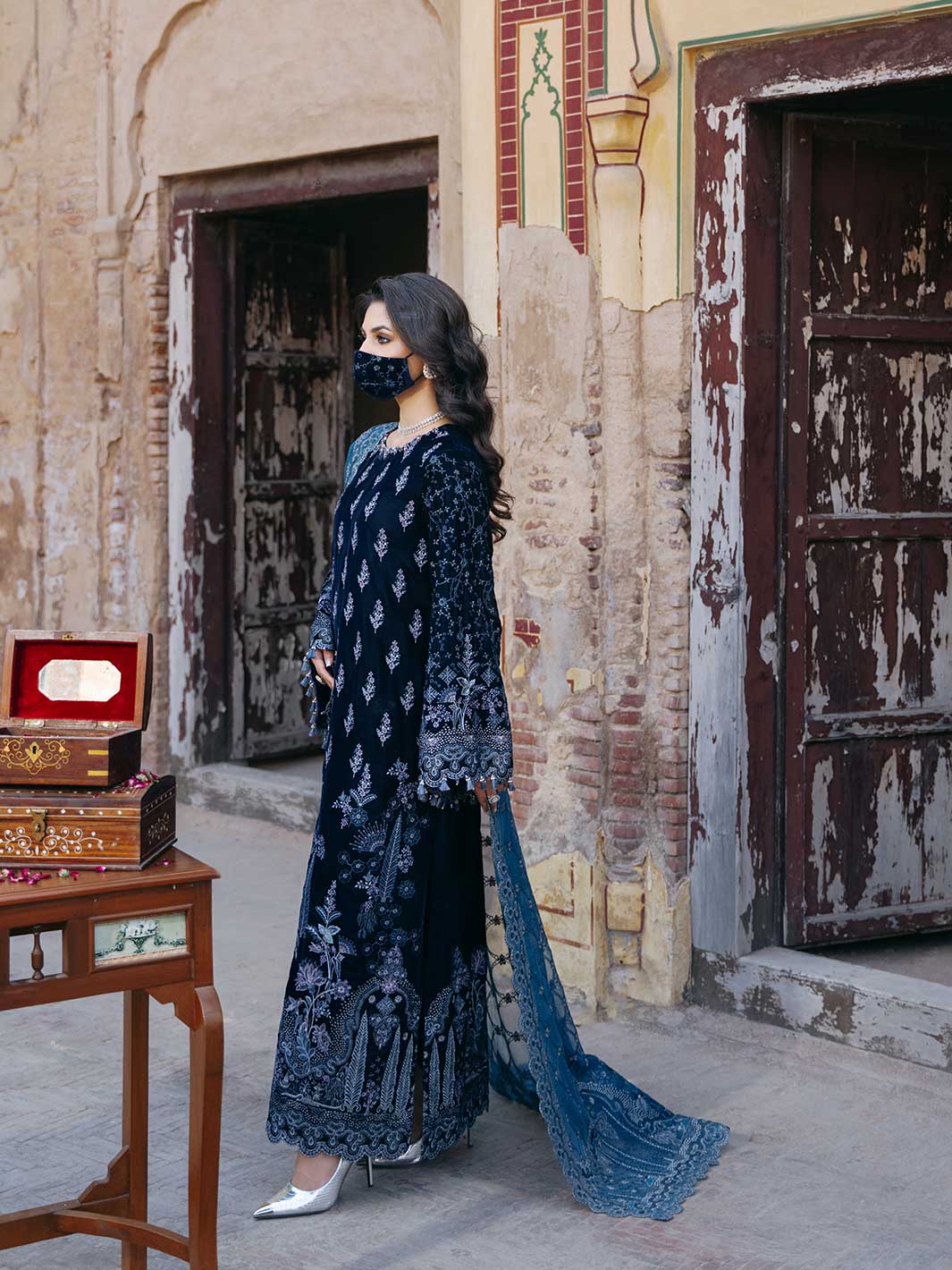 Flossie | Siara Velvet Formals | V-105 - A L Teal Blue Velvet
