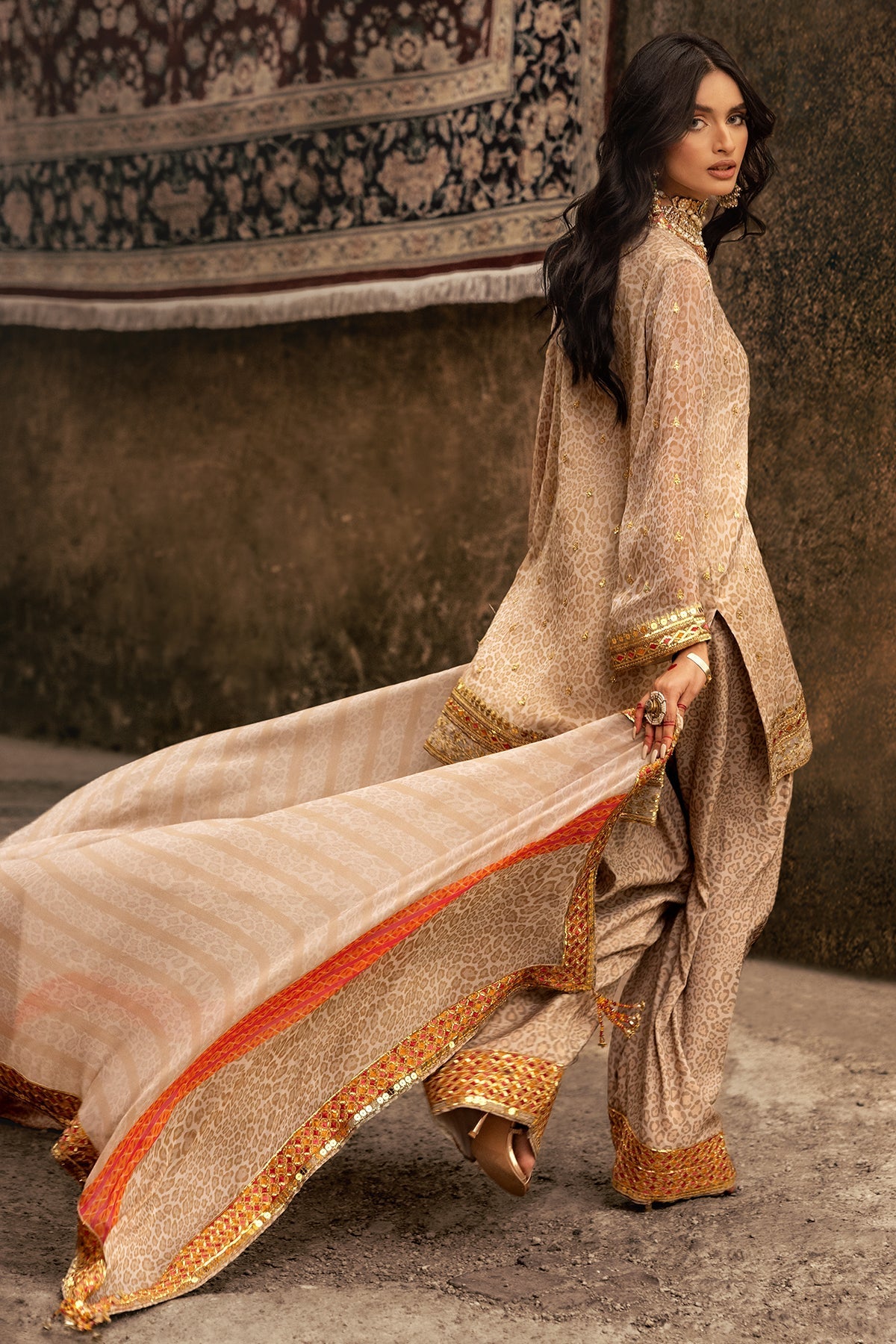 Charizma | Vasl Chiffon Collection | VSL25-13 M Beige Chiffon