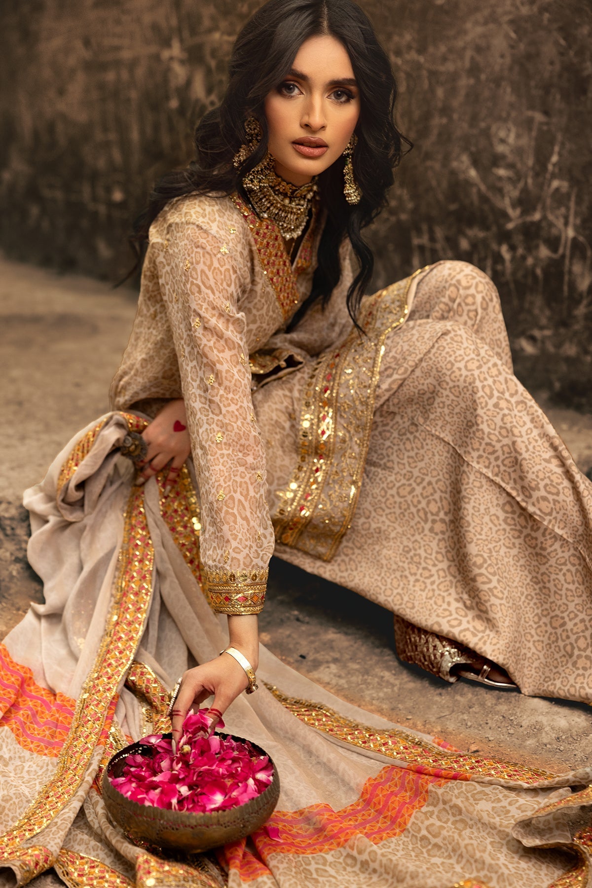 Charizma | Vasl Chiffon Collection | VSL25-13 Custom Size Beige Chiffon
