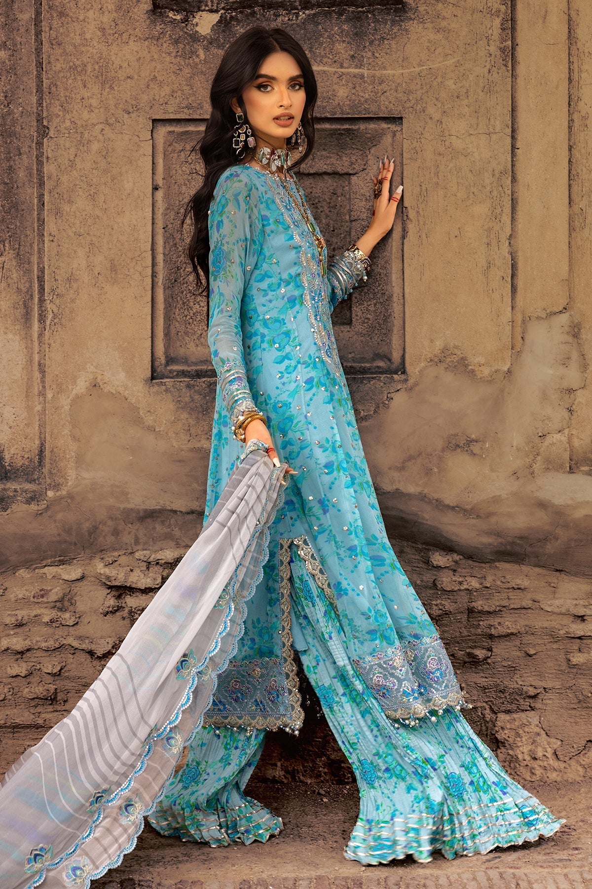 Charizma | Vasl Chiffon Collection | VSL25-10 Custom Size Light Blue Chiffon