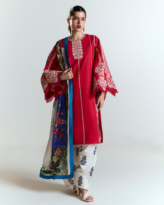 Jugnu | SS 25 | Ahiti XS Red Cotton