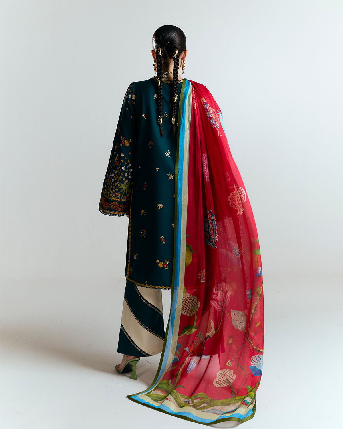 Jugnu | SS 25 | Anara S Deep Teal Cotton