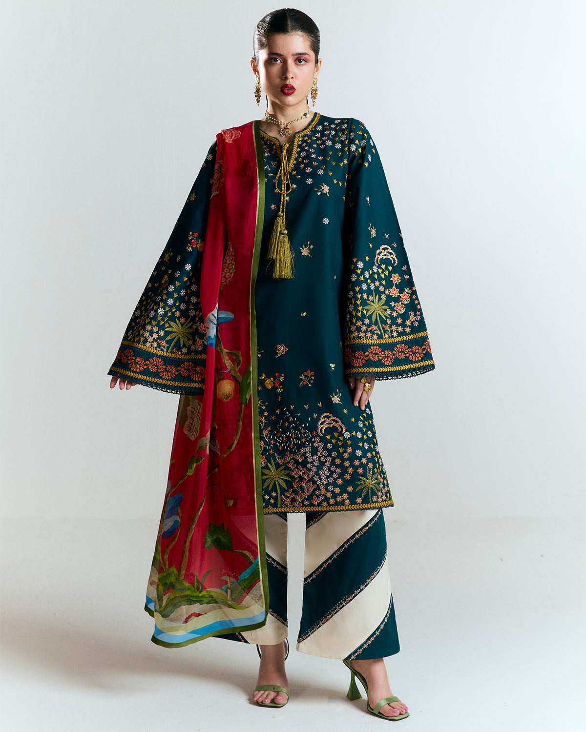 Jugnu | SS 25 | Anara XS Deep Teal Cotton