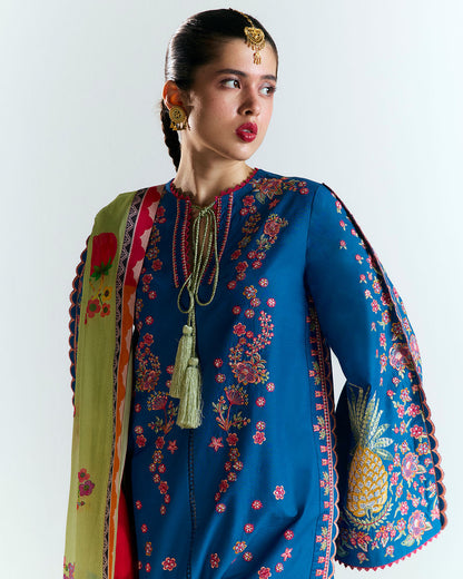 Jugnu | SS 25 | Darya M Cobalt Blue Cotton