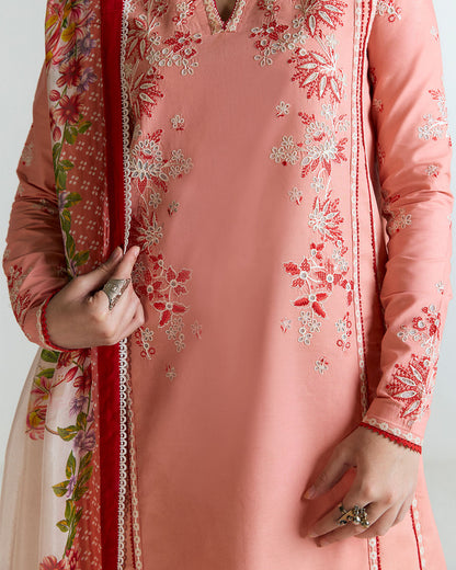 Jugnu | SS 25 | Bahar S Peach Pink Cotton
