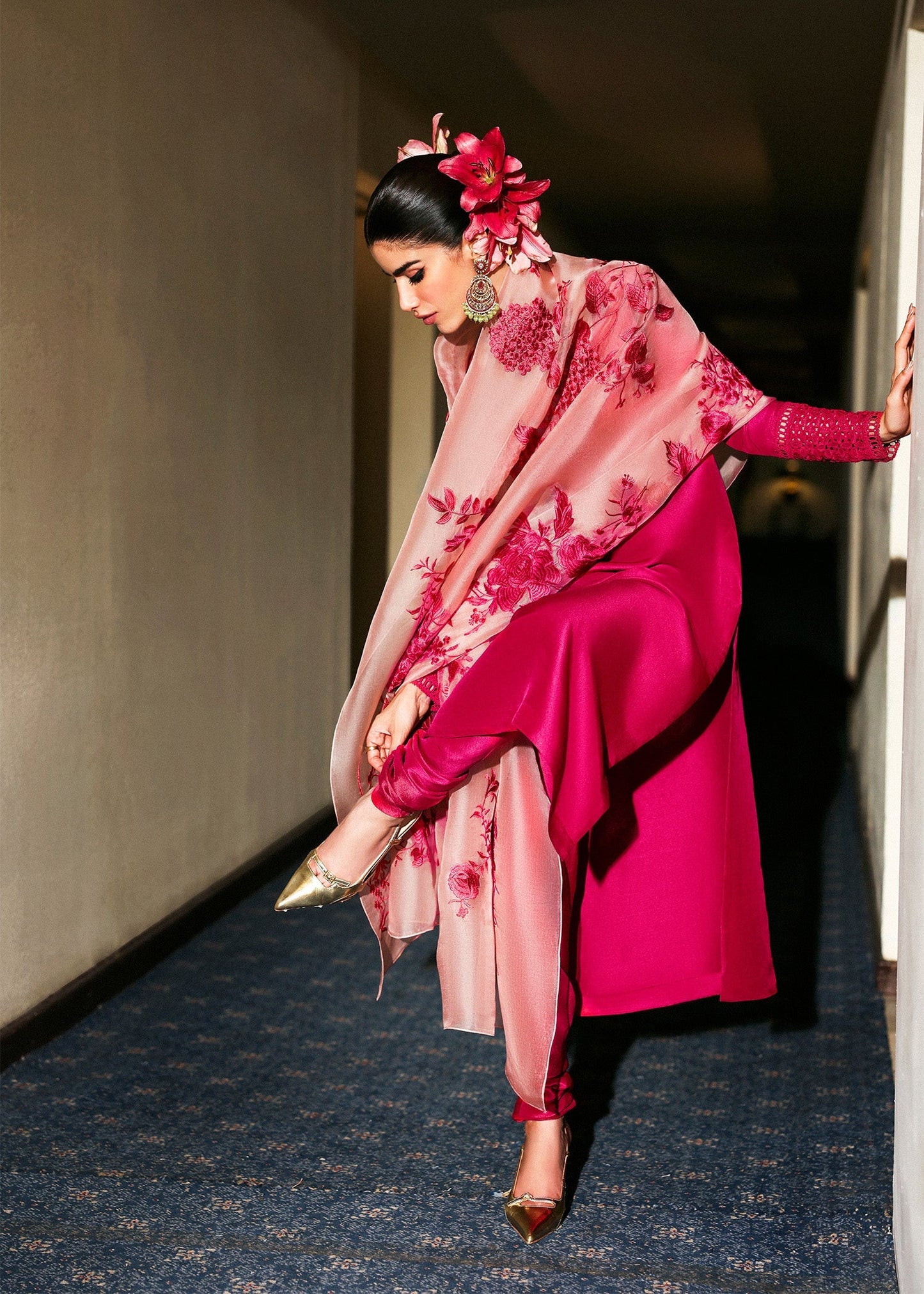 Hussain Rehar I The Scent Luxury Pret 25 I Fusche - Pakistani Designer Dress - by Hussain Rehar - Type : Ladies Clothes - 100% Original at Saira Sultan