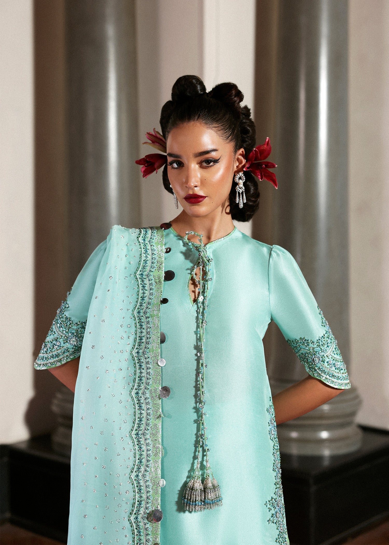 Hussain Rehar I The Scent Luxury Pret 25 I Mynt - Pakistani Designer Dress - by Hussain Rehar - Type : Ladies Clothes - 100% Original at Saira Sultan