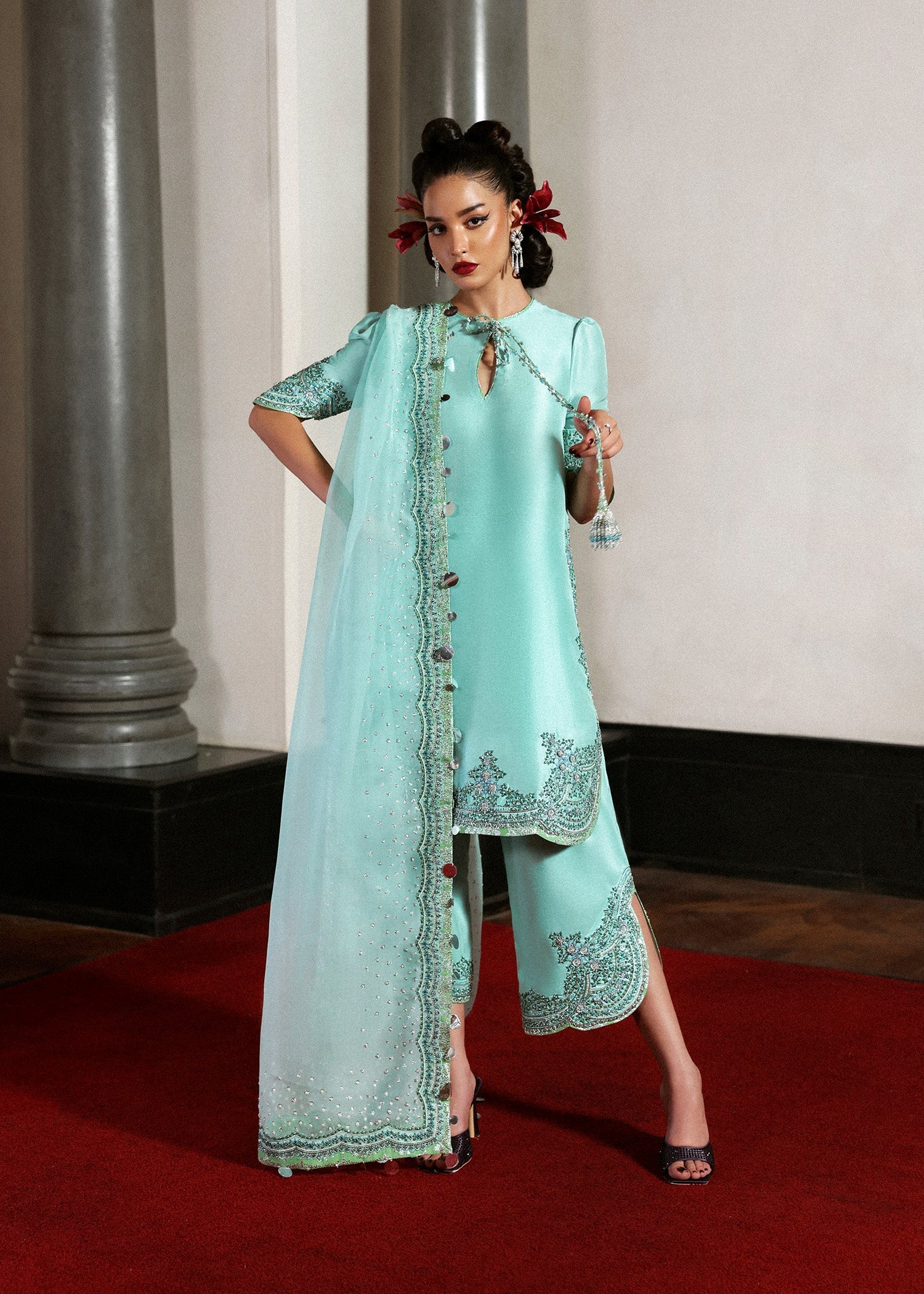Hussain Rehar I The Scent Luxury Pret 25 I Mynt - Pakistani Designer Dress - by Hussain Rehar - Type : Ladies Clothes - 100% Original at Saira Sultan