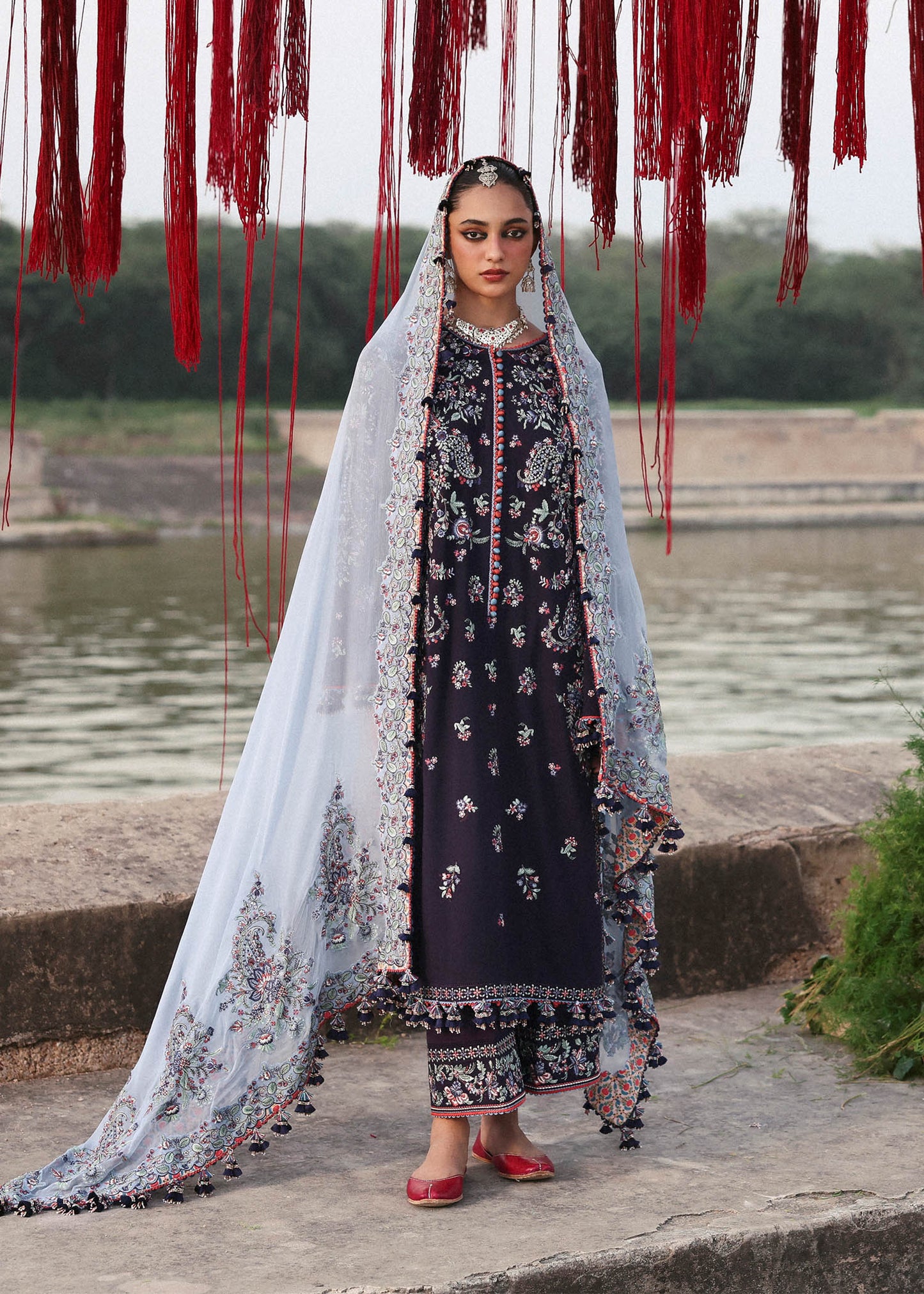 Hussain Rehar | Karandi 25 | Rouge - Pakistani Designer Dress - by Hussain Rehar - Type : Ladies Clothes - 100% Original at Saira Sultan
