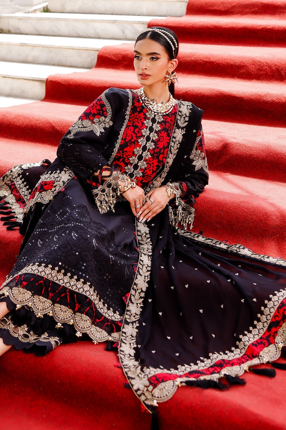 Charizma | Tabeer Lawn Vol 25 | CT5-09 Custom Size Black Lawn