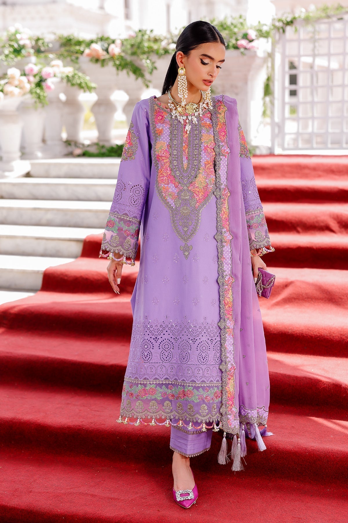 Charizma | Tabeer Lawn Vol 25 | CT5-10 XL Lavender Lawn