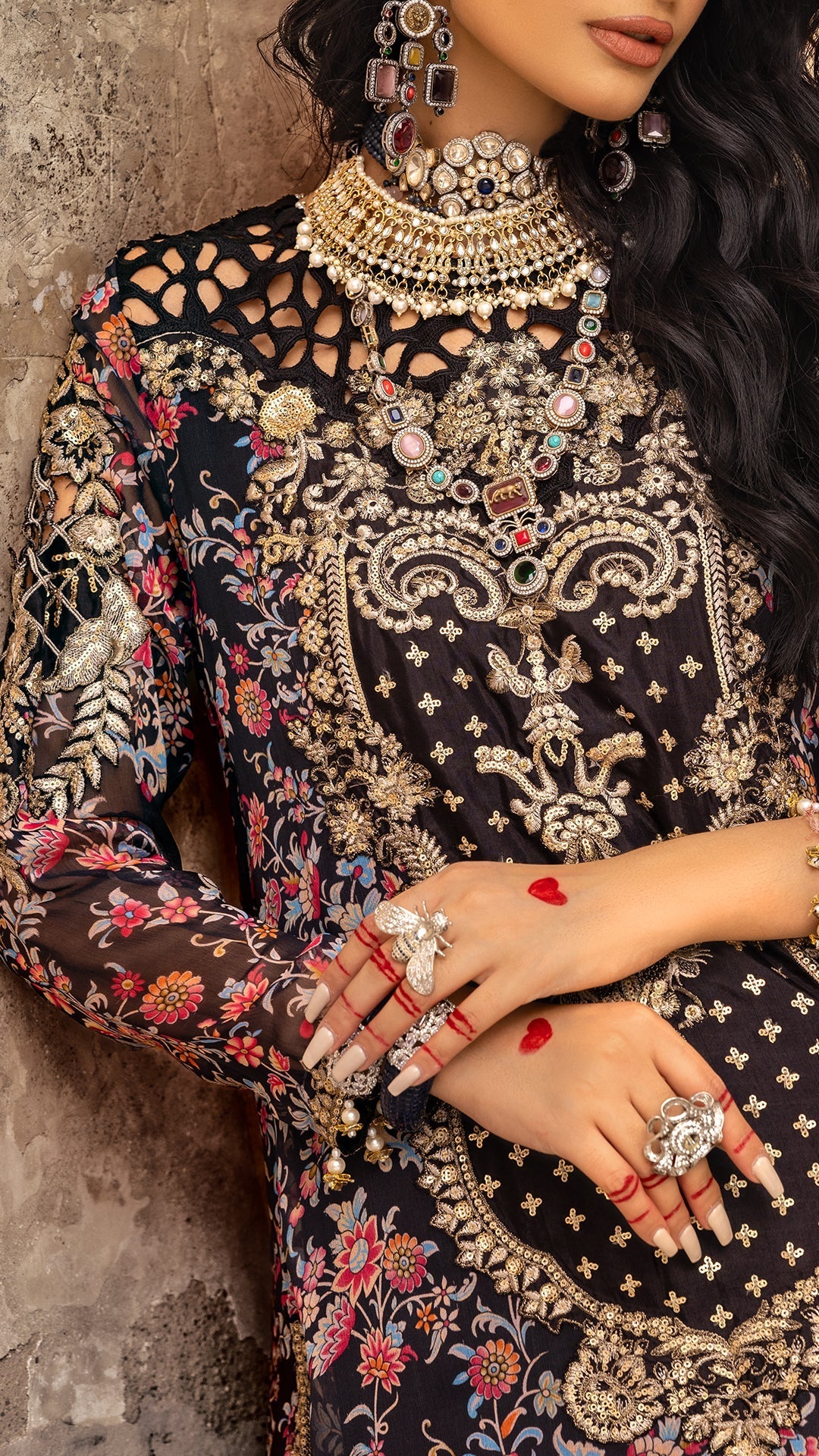 Charizma | Vasl Chiffon Collection | VSL25-09 L Black Chiffon