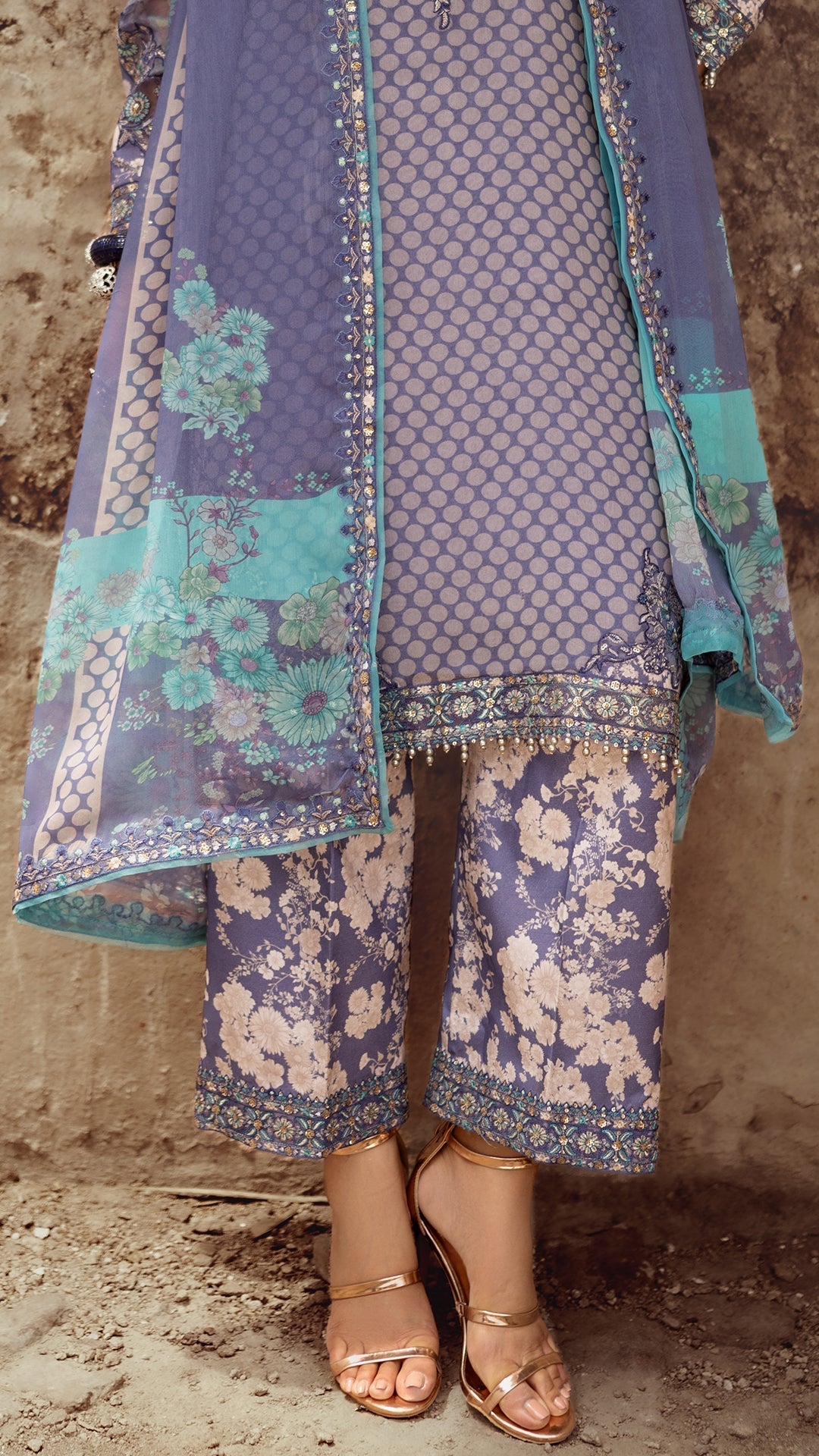 Charizma | Vasl Chiffon Collection | VSL25-07 L Denim Blue Chiffon