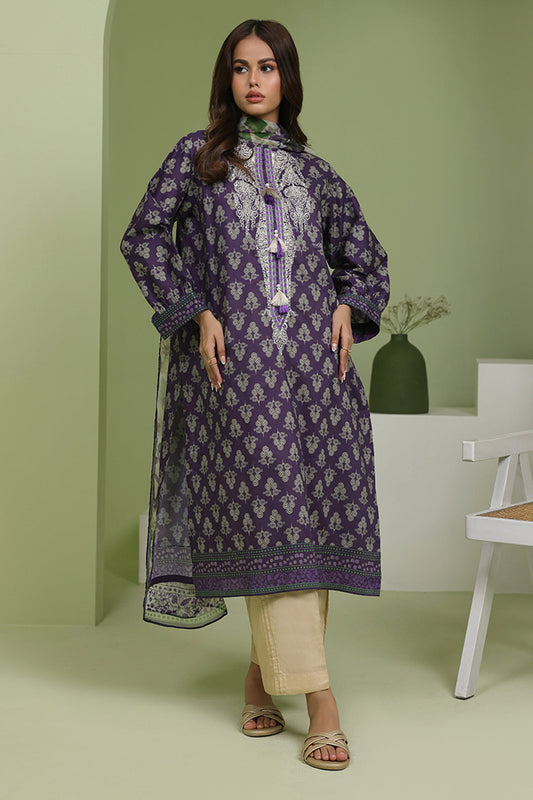 Zellbury | Unstitched 2 Piece Lawn | Embroidered Shirt Dupatta - 1695