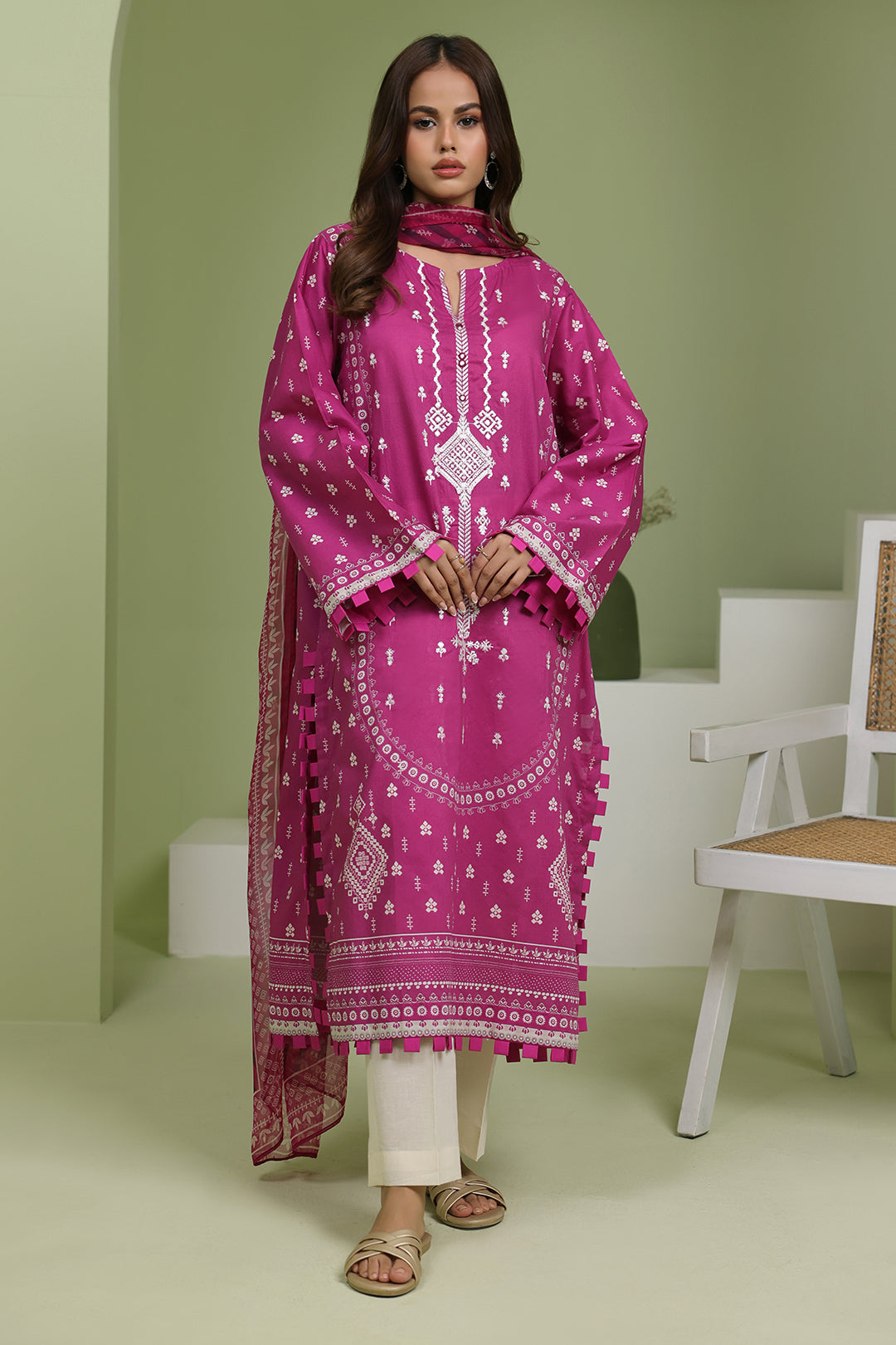 Zellbury | Unstitched 2 Piece Lawn | Embroidered Shirt Dupatta - 1717