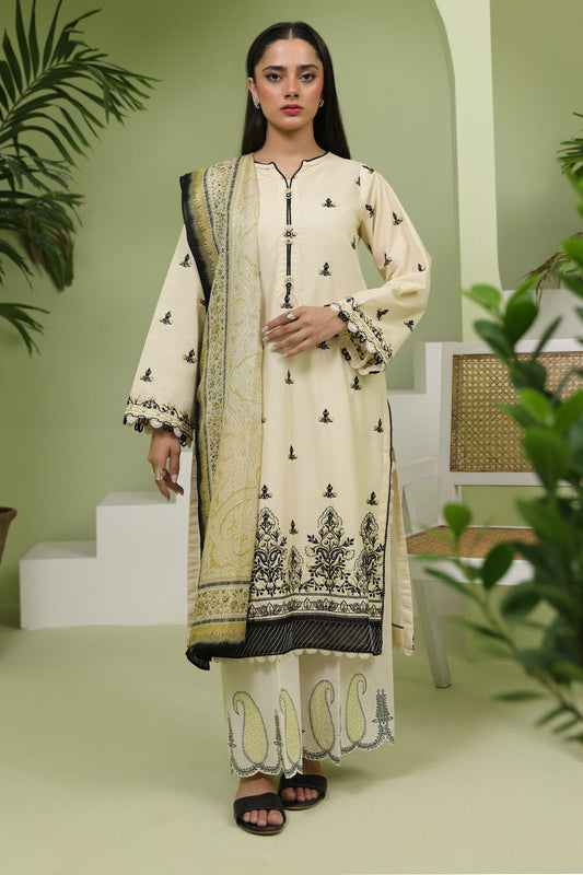 Zellbury | Unstitched 3 Piece Lawn | Embroidered Shirt Shalwar Dupatta - 1369