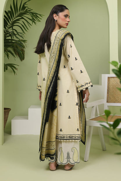 Zellbury | Unstitched 3 Piece Lawn | Embroidered Shirt Shalwar Dupatta - 1369
