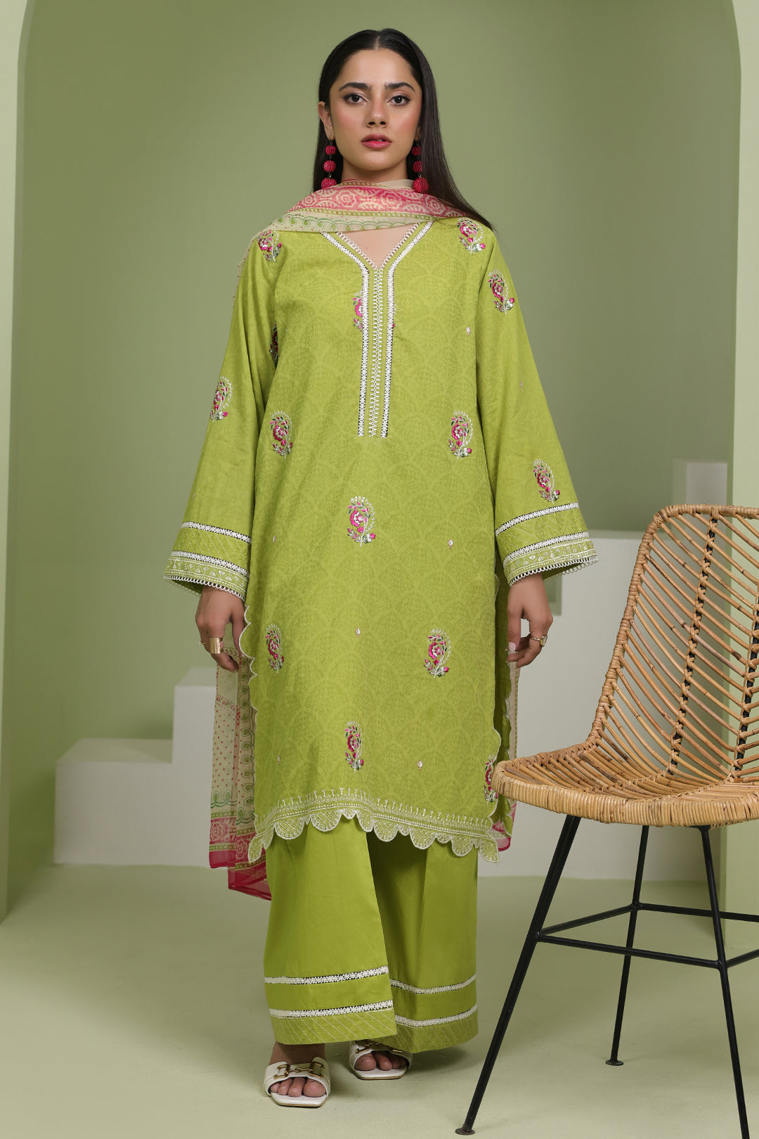 Zellbury | Unstitched 3 Piece Lawn | Embroidered Shirt Shalwar Dupatta - 1462