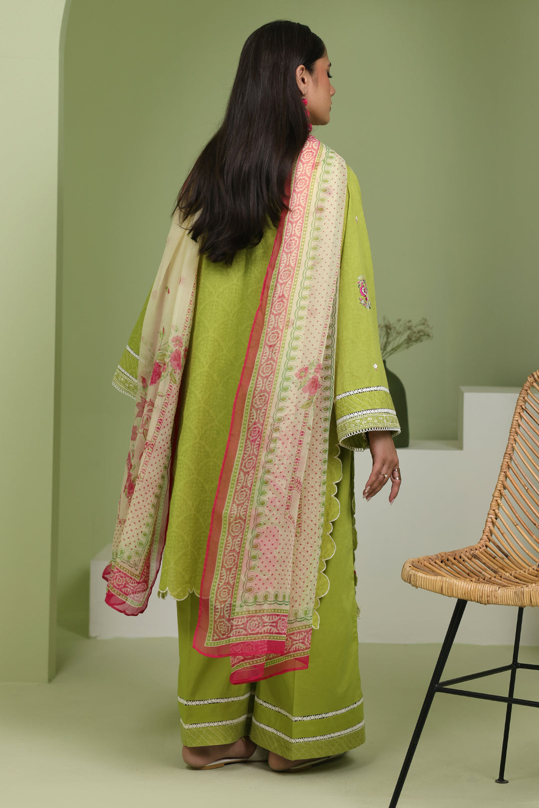 Zellbury | Unstitched 3 Piece Lawn | Embroidered Shirt Shalwar Dupatta - 1462