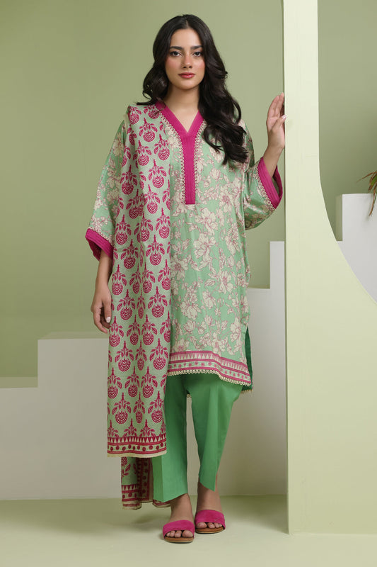 Zellbury | Unstitched 3 Piece Lawn | Shirt Shalwar Dupatta - 1502