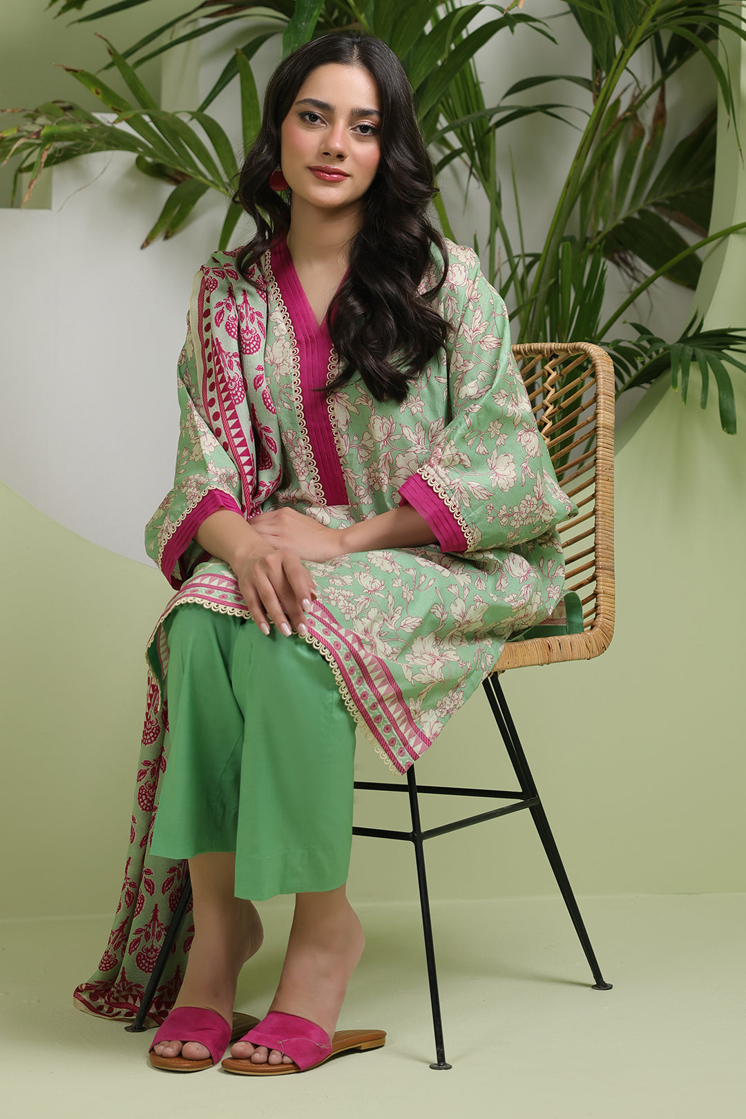 Zellbury | Unstitched 3 Piece Lawn | Shirt Shalwar Dupatta - 1502