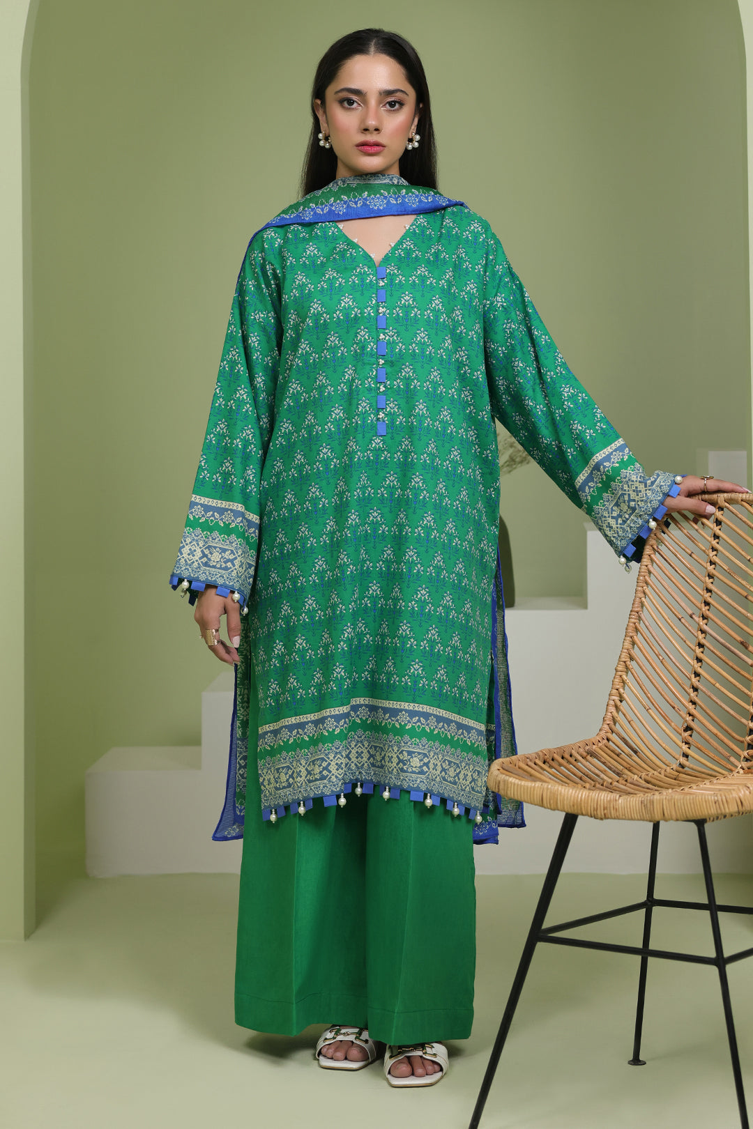 Zellbury | Unstitched 3 Piece Lawn | Shirt Shalwar Dupatta - 1697