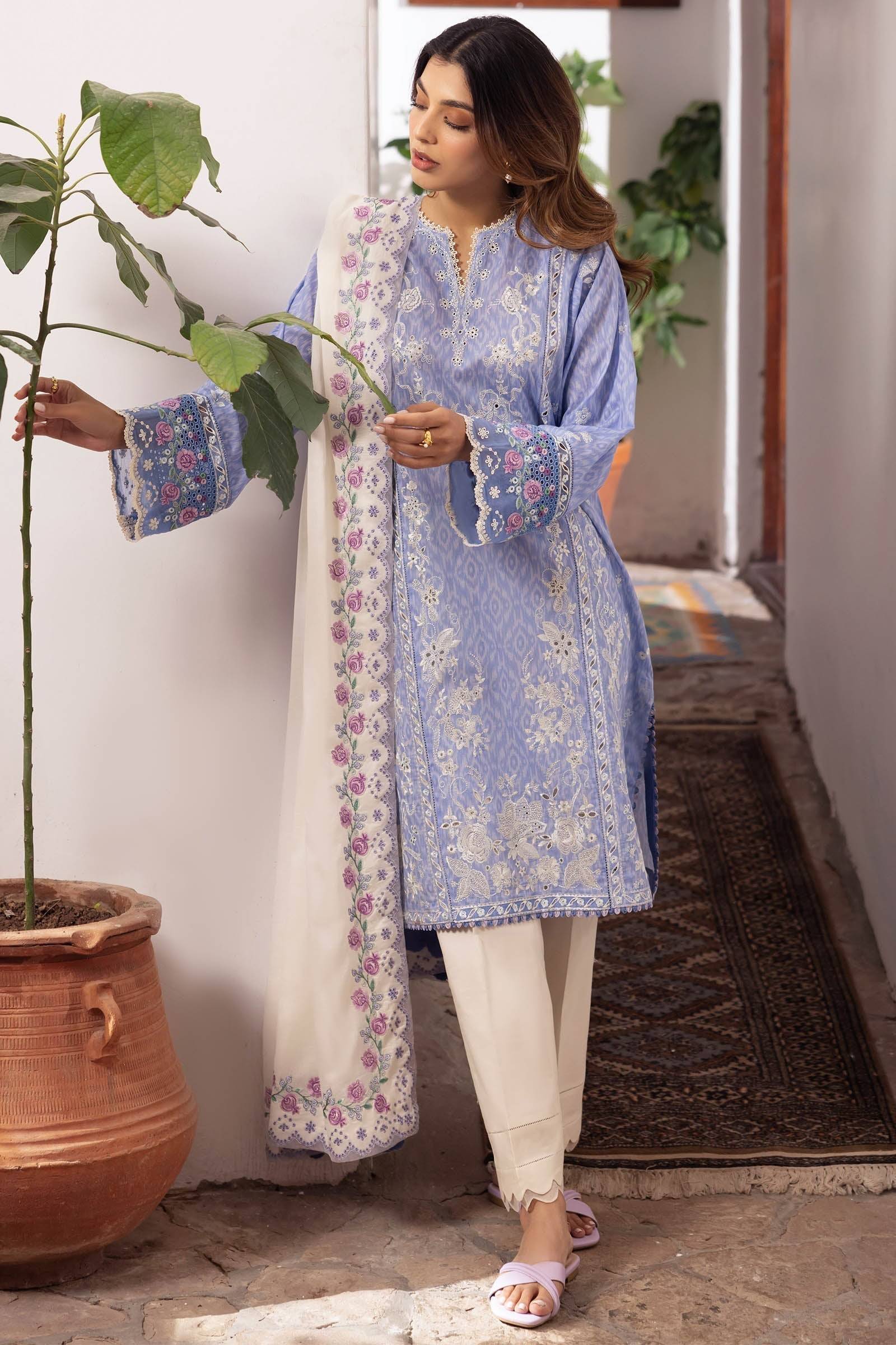 Zaha | Lawn 24 | NARINA (ZL24-15 B) - Pakistani Designer Dress - by Zaha | Type: Luxury - 100% Original at Saira Sultan