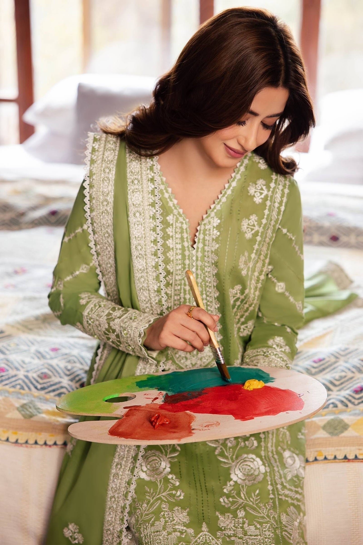 Zaha | Lawn 24 | ZEL (ZL24-08 A) - Pakistani Designer Dress - by Zaha | Type: Luxury - 100% Original at Saira Sultan