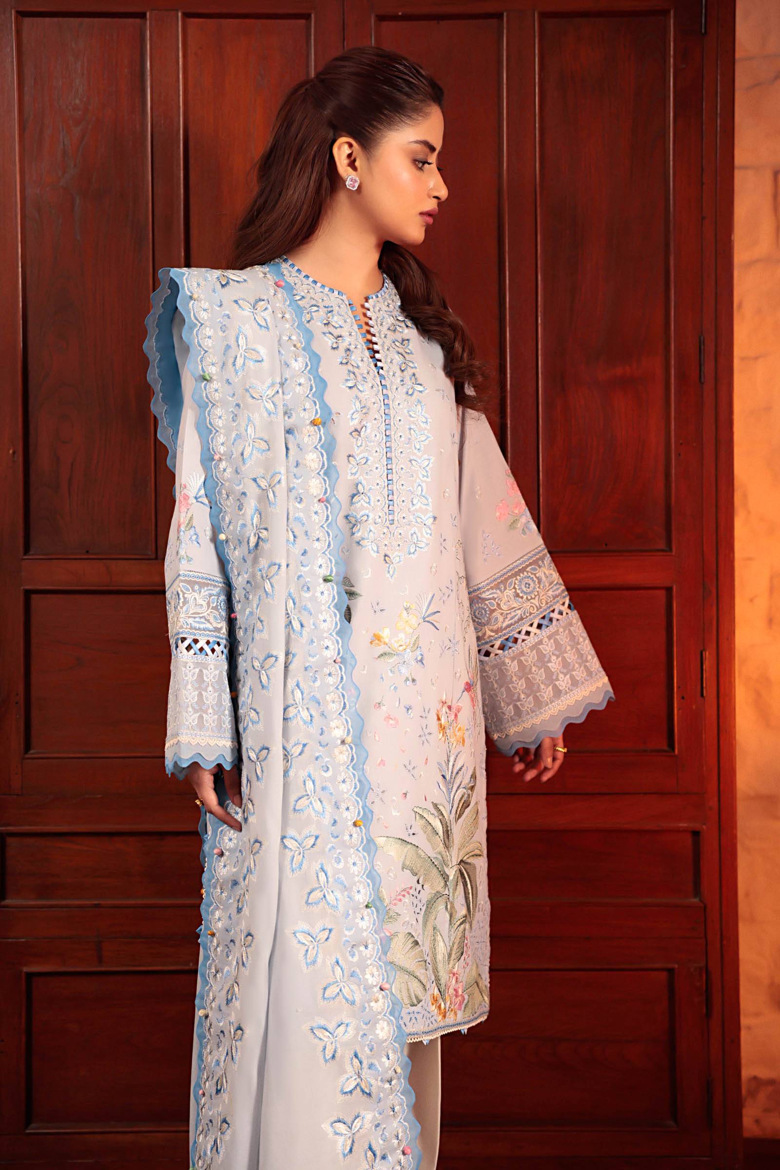 Zaha | Lawn 24 | ELA (ZL24-01 B) - Pakistani Designer Dress - by Zaha | Type: Luxury - 100% Original at Saira Sultan