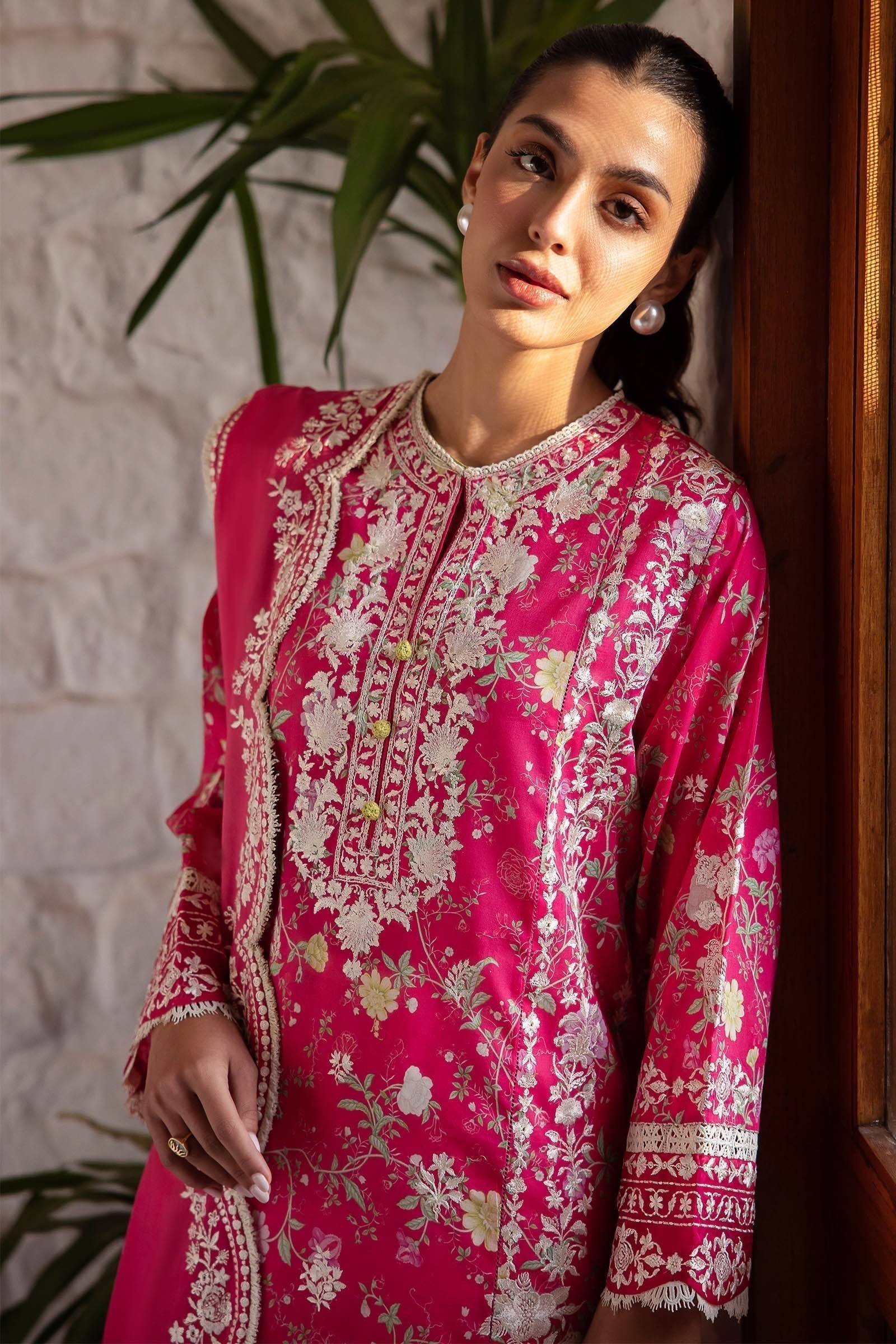 Zaha | Lawn 24 | LEYLA (ZL24-12 A) - Pakistani Designer Dress - by Zaha | Type: Luxury - 100% Original at Saira Sultan