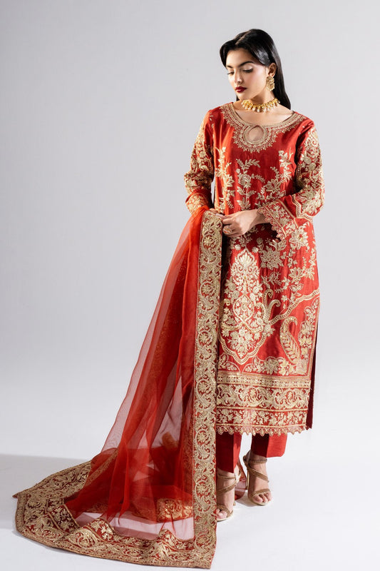 Maryum N Maria | Luna Formals | ZAHARI S Red Viscose Cotton