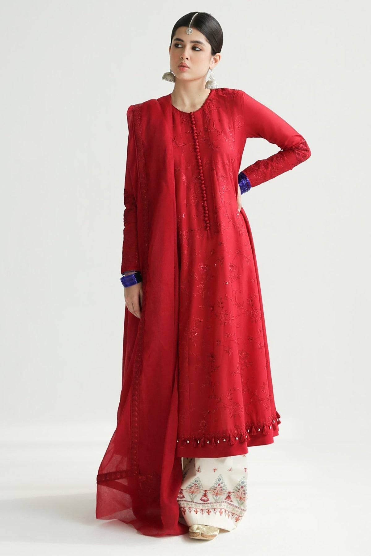 Zara Shahjahan | Luxury Lawn 24 | DEENA-12A - Pakistani Designer Dress - by Zara Shahjahan | Type: Luxury - 100% Original at Saira Sultan