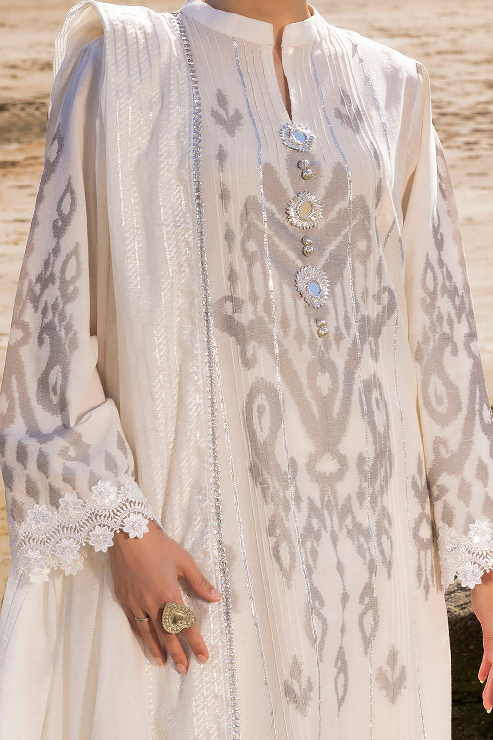 Gul Ahmed | Taara 25 | MJ-52003 M Ivory Jacquard