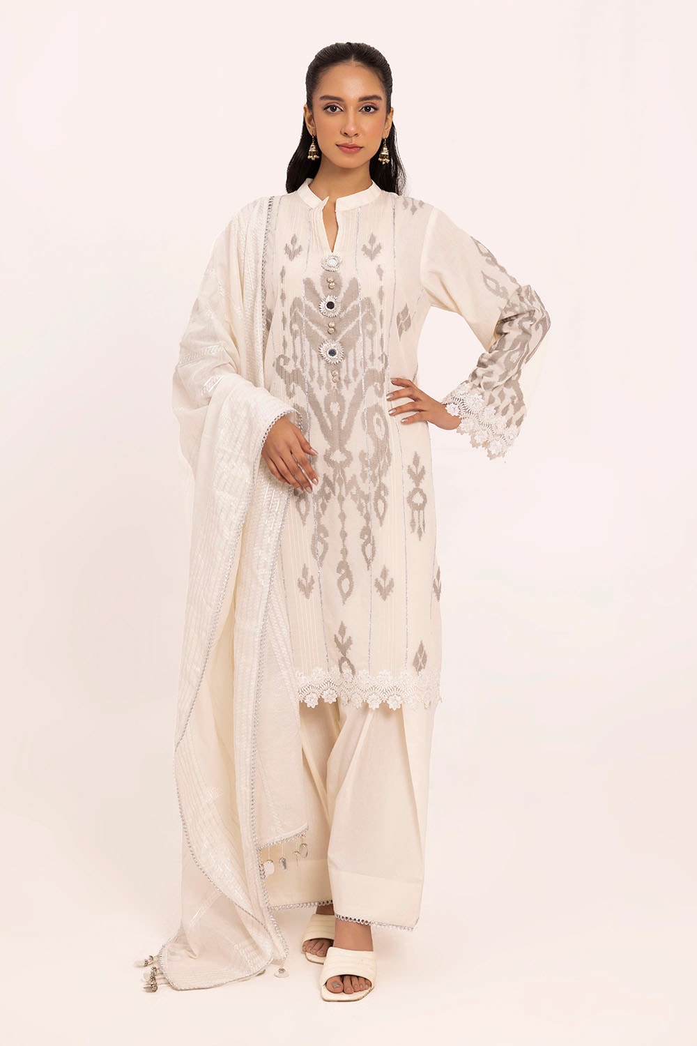 Gul Ahmed | Taara 25 | MJ-52003 XS Ivory Jacquard