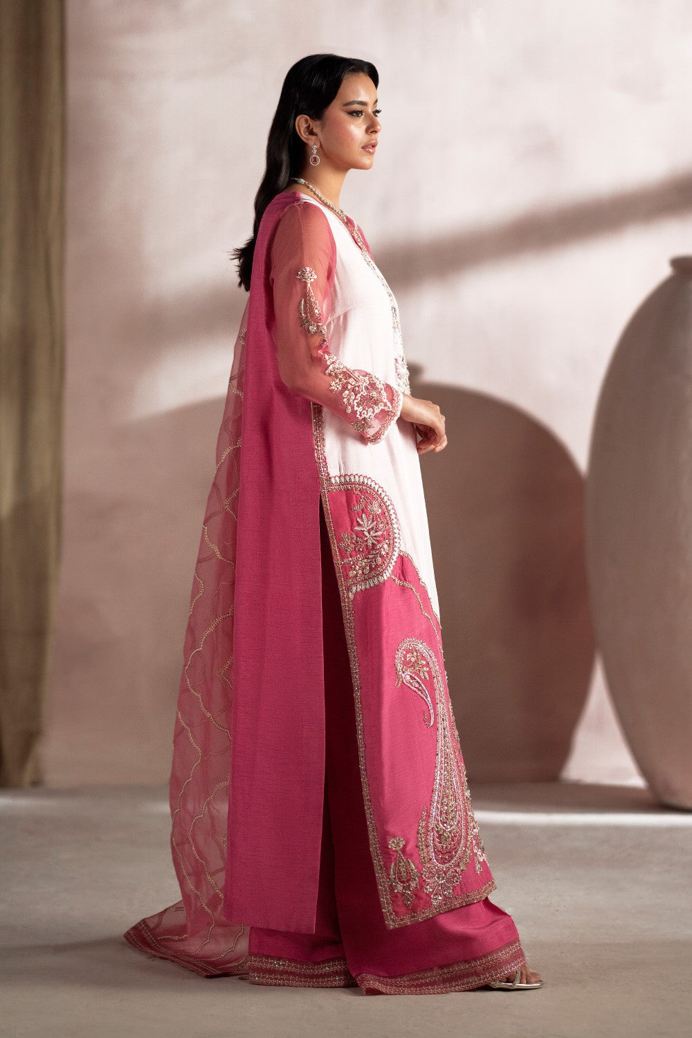 Maryum N Maria | Luna Formals | ZARI M White Viscose Cotton