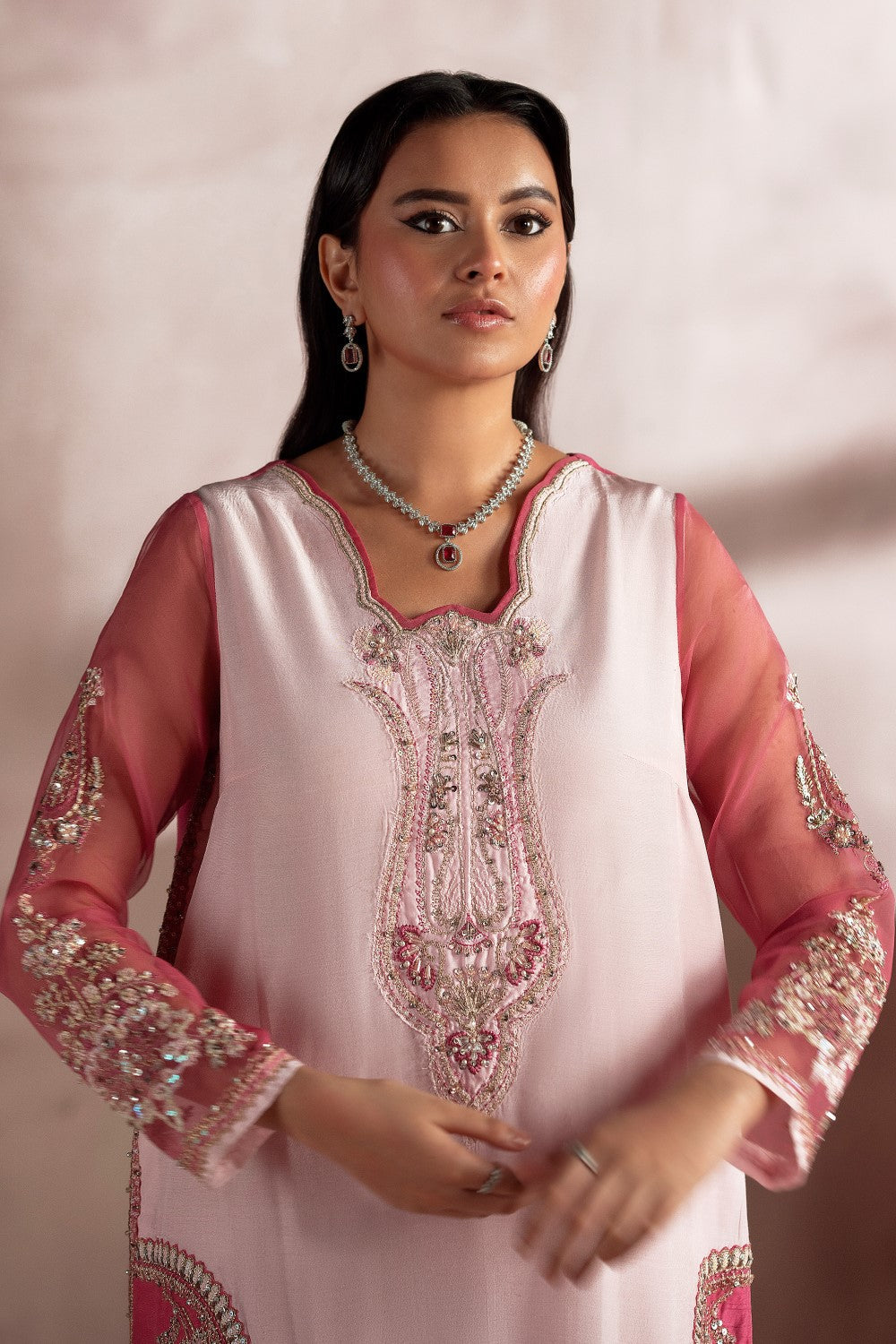 Maryum N Maria | Luna Formals | ZARI M Magenta Viscose Cotton