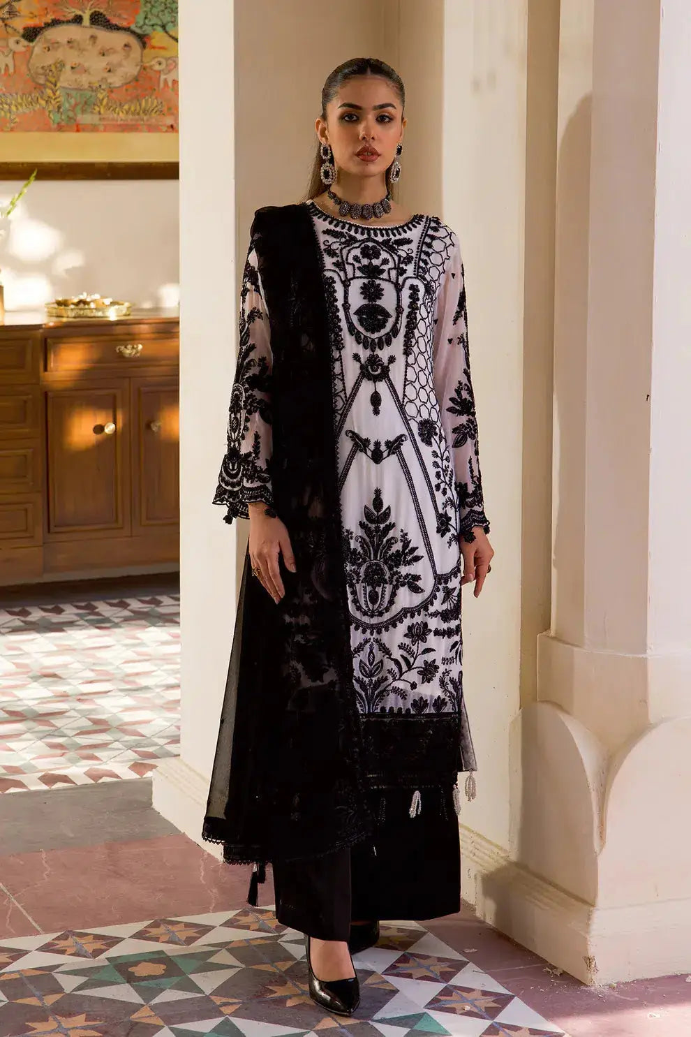 Azure | Embroidered Formals | ZN-06 - Pakistani Designer Dress - by Zebtan | Type: Formal - 100% Original at Saira Sultan