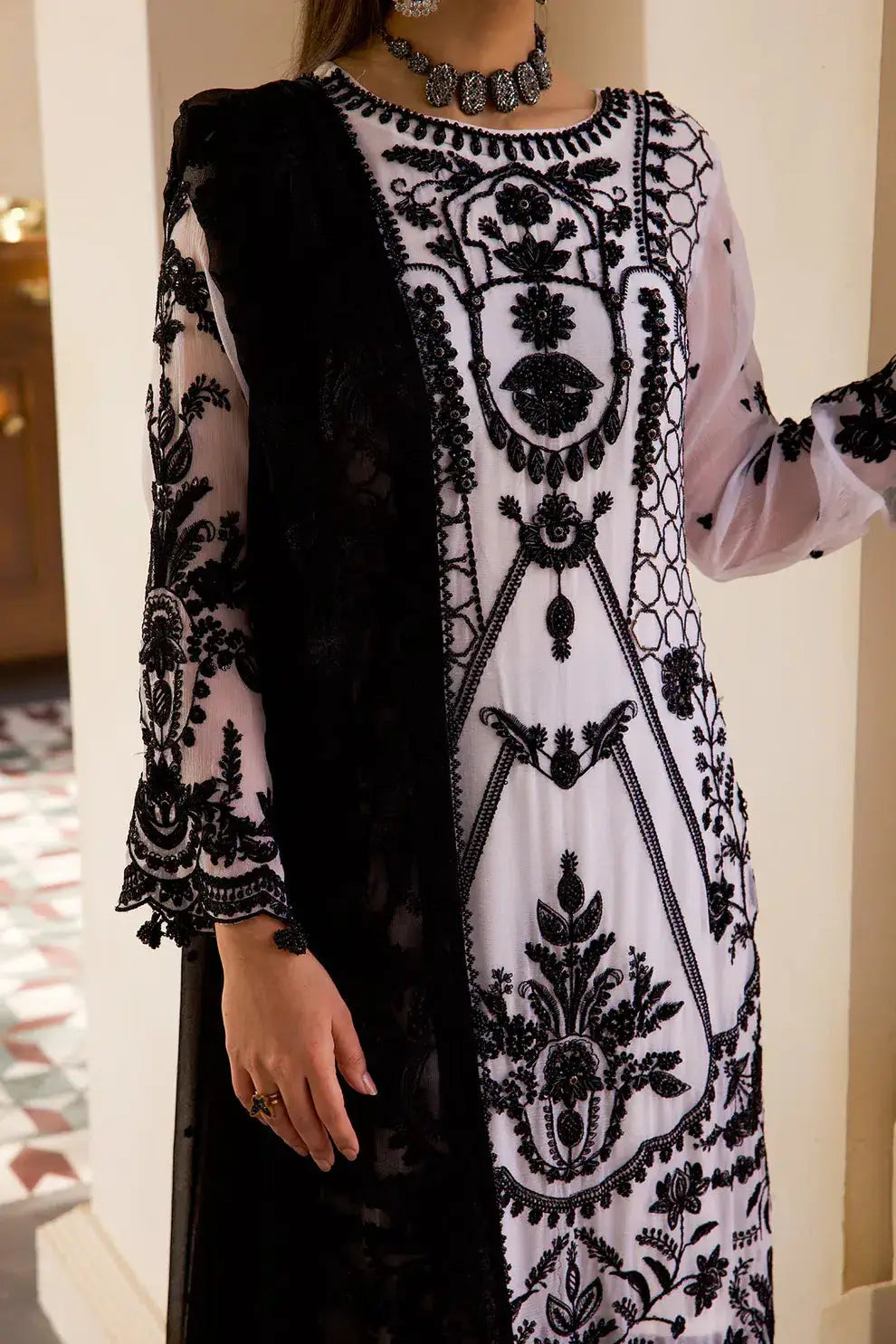 Azure | Embroidered Formals | ZN-06 - Pakistani Designer Dress - by Zebtan | Type: Formal - 100% Original at Saira Sultan